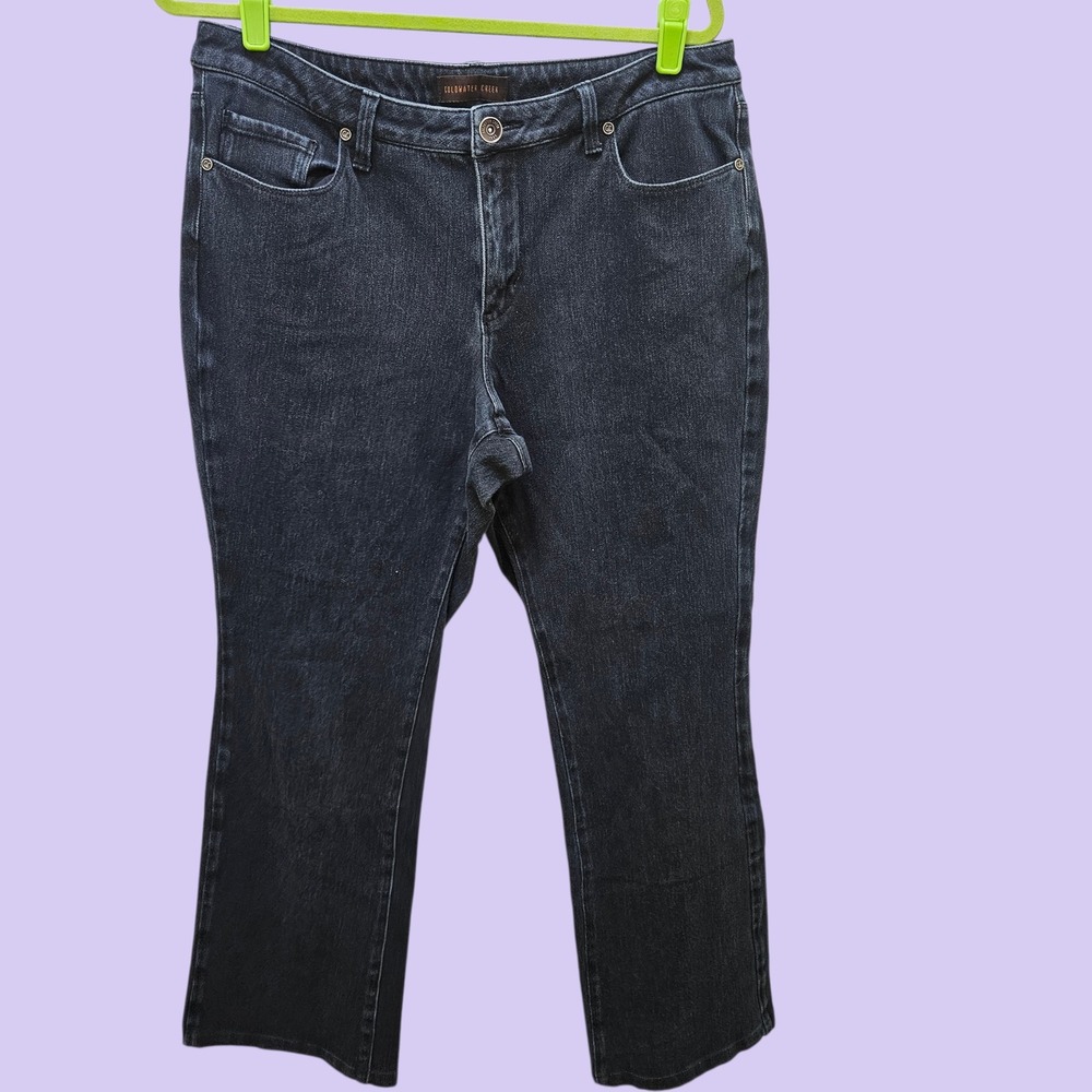 Coldwater Creek Women Bootcut Jeans Dark Wash Size 14 Cotton Blend - Picture 1 of 9